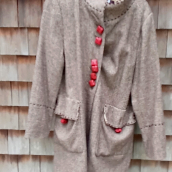 Soft Surroundings tan and brown coat - Picture 2 of 7